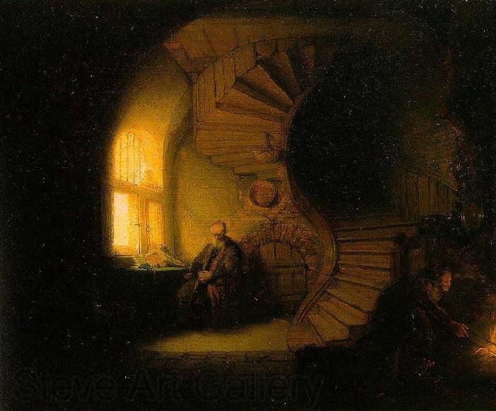 REMBRANDT Harmenszoon van Rijn The Philosopher in Meditation, Norge oil painting art
